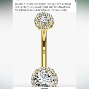14k Belly Button Ring-Jewseen on Amazon
